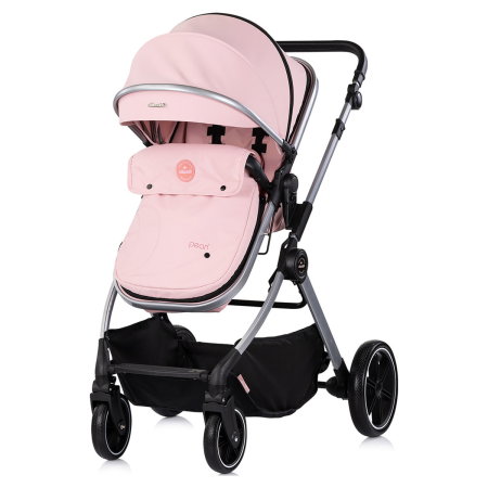 Carucior Chipolino Pearl 3 in 1, Cu scoica auto, Sezut reversibil, Husa de picioare, Gentuta parinti, Pana la 22 kg, Powder pink [3]