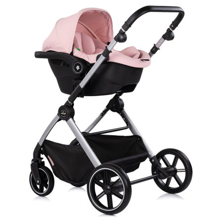 Carucior Chipolino Pearl 3 in 1, Cu scoica auto, Sezut reversibil, Husa de picioare, Gentuta parinti, Pana la 22 kg, Powder pink [10]
