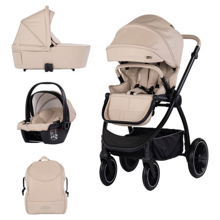 Carucioare 3 in 1 - Carucior Chipolino Prestige 3 in 1, Latte 0 luni