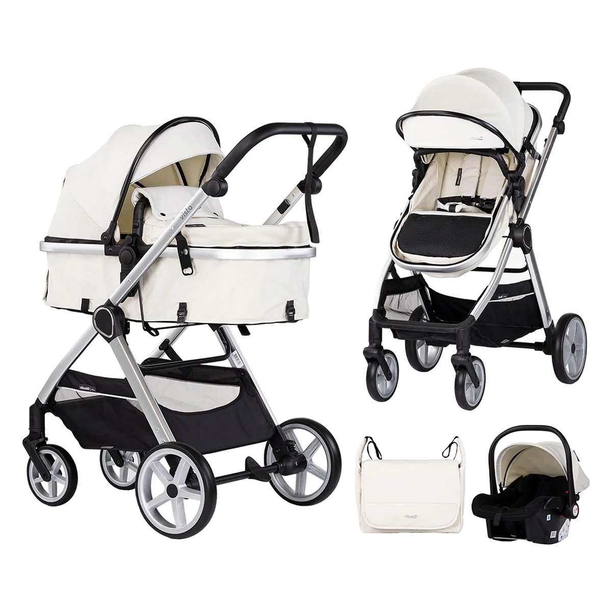 Carucioare 3 in 1 - Carucior Chipolino Vista 3 in 1 biscotta 0 luni