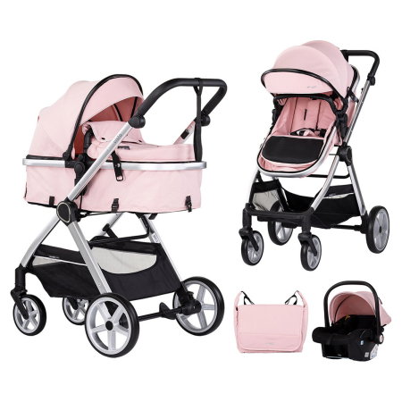 Carucioare 3 in 1 - Carucior Chipolino Vista 3 in 1 pink marshmallow 0 luni