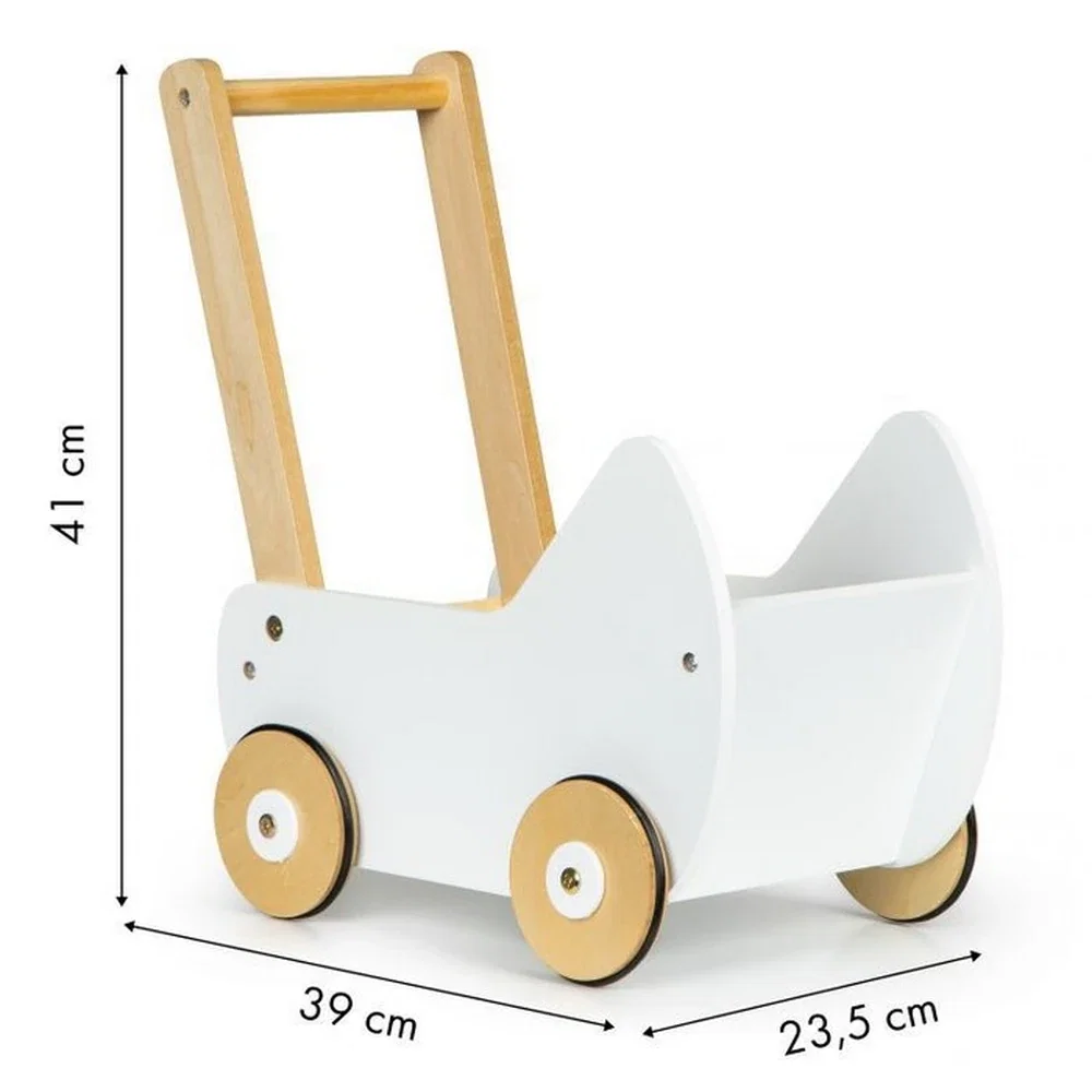 Carucior din lemn pentru papusi Ecotoys 3 ani+ [4]
