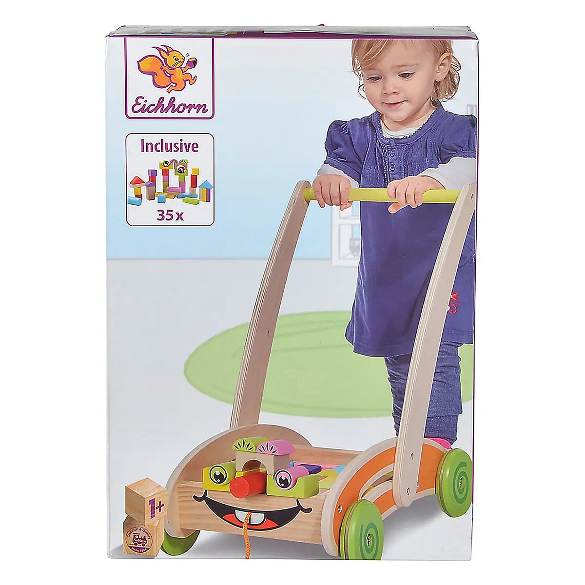 Carucior Eichhorn Activity Walker cu 35 cuburi 1 an + [6]