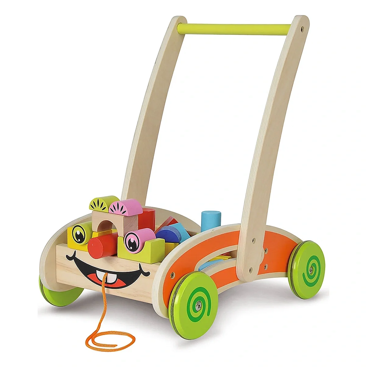 Jucarii bebelusi - Carucior Eichhorn Activity Walker cu 35 cuburi 1 an +