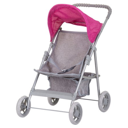 Carucioare papusi - Carucior pentru papusi Chipolino Alice, Grey Pink Linen 3 ani