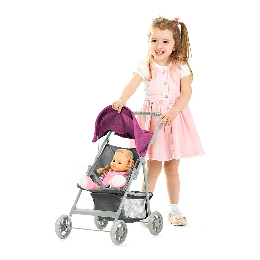 Carucior pentru papusi Chipolino Alice, Grey Pink Linen 3 ani [2]