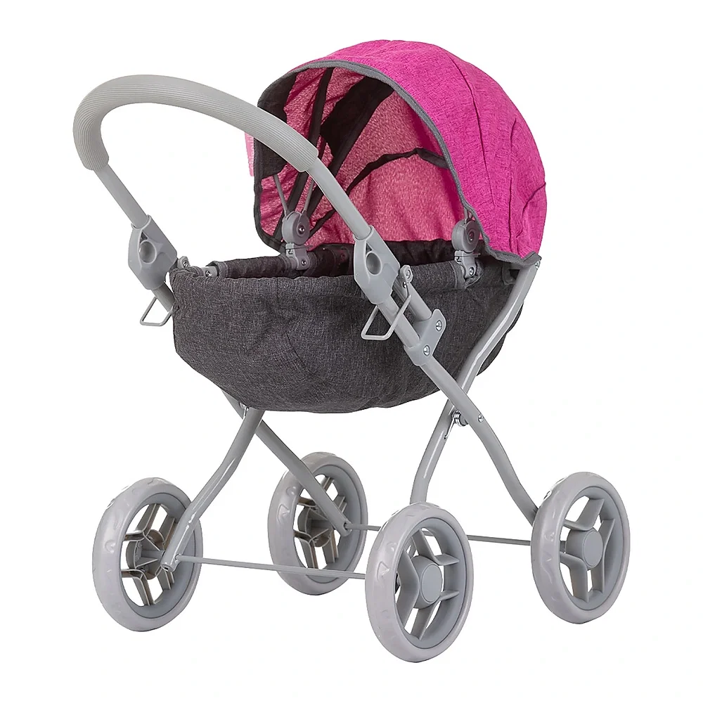 Carucioare papusi - Carucior pentru papusi Chipolino Daisy, Grey pink linen 3 ani