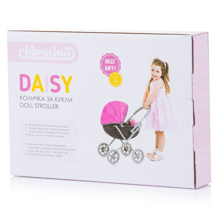 Carucior pentru papusi Chipolino Daisy, Grey pink linen 3 ani [4]