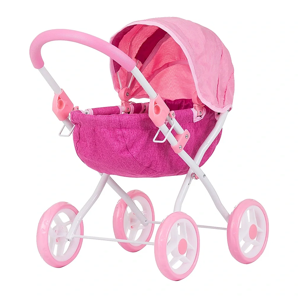 Carucioare papusi - Carucior pentru papusi Chipolino Daisy, Pink linen 3 ani