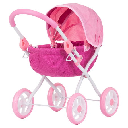 Carucioare papusi - Carucior pentru papusi Chipolino Daisy, Pink linen 3 ani