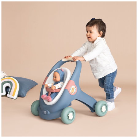 Carucior pentru papusi Smoby Baby Walker 3 in 1 cu papusa 1 an + [5]