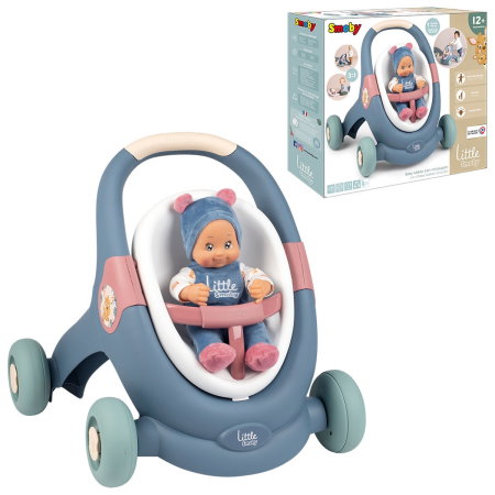 Carucior pentru papusi Smoby Baby Walker 3 in 1 cu papusa 1 an + [11]