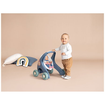 Carucior pentru papusi Smoby Baby Walker 3 in 1 cu papusa 1 an + [9]