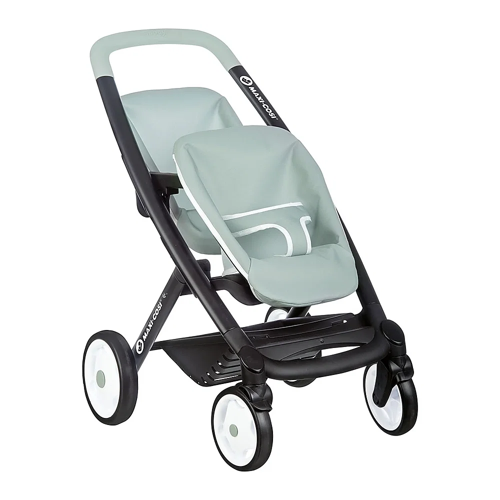 Carucioare papusi - Carucior pentru papusi Smoby Maxi Cosi Twin albastru 3 ani +