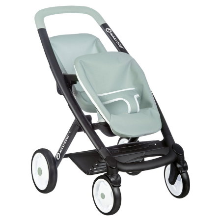 Carucioare papusi - Carucior pentru papusi Smoby Maxi Cosi Twin albastru 3 ani +