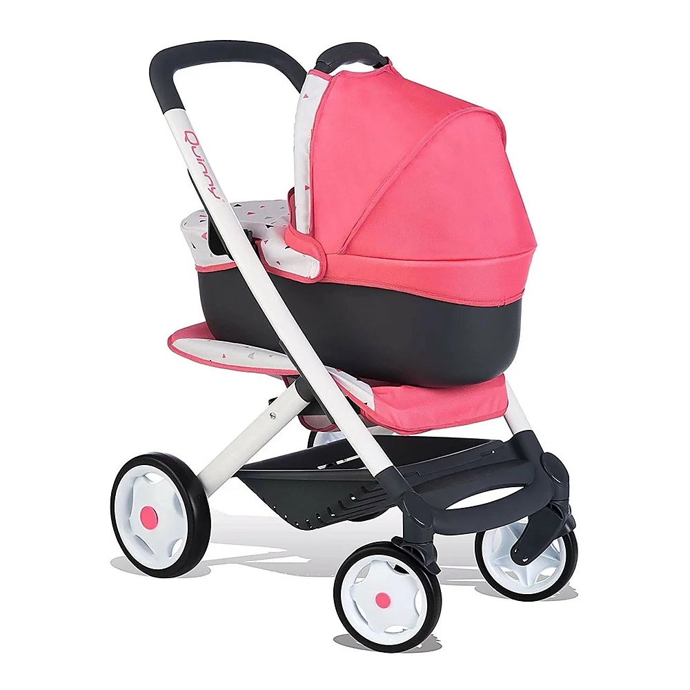Carucioare papusi - Carucior pentru papusi Smoby Quinny Combi 3 in 1 roz 3 ani