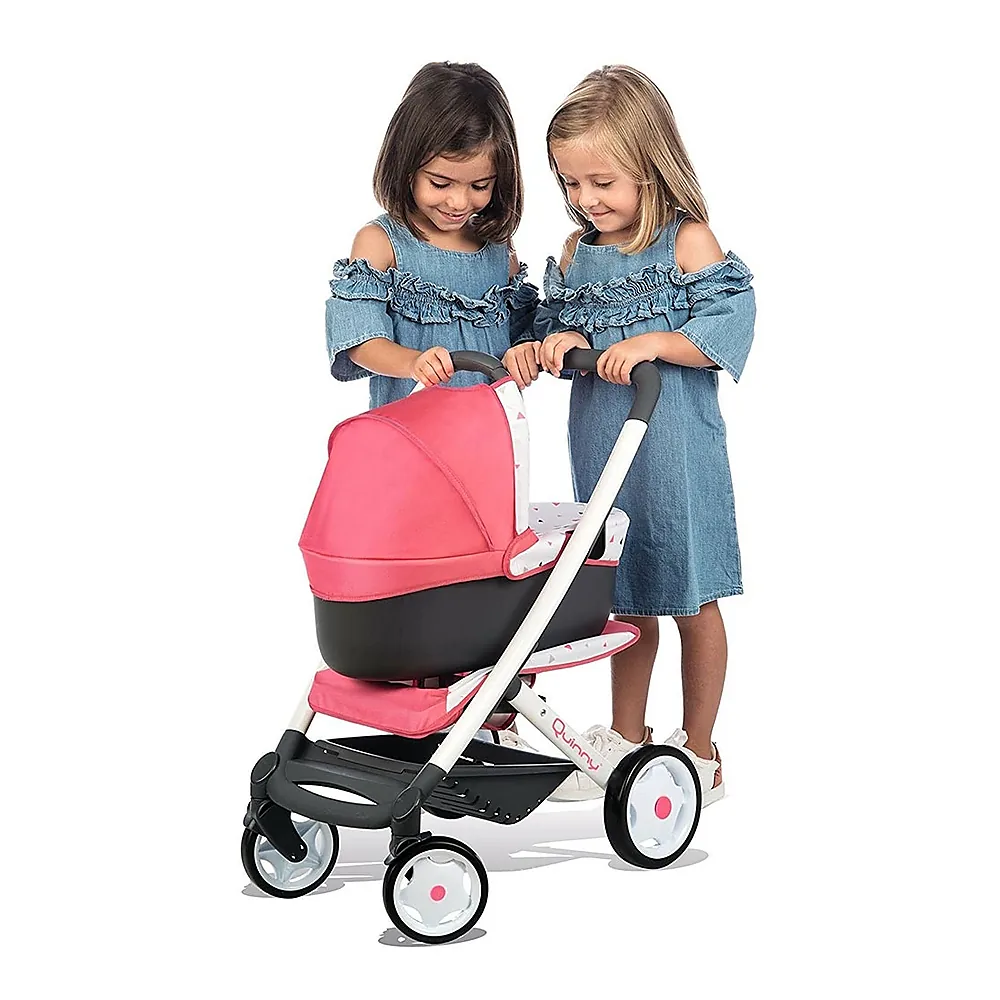 Carucior pentru papusi Smoby Quinny Combi 3 in 1 roz 3 ani [4]