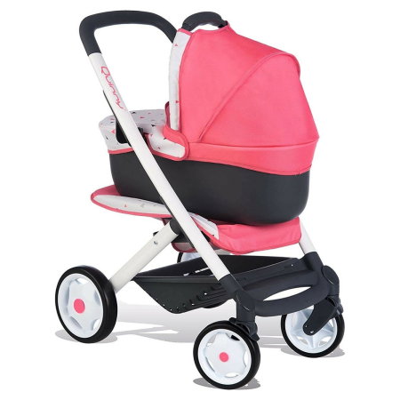 Carucioare papusi - Carucior pentru papusi Smoby Quinny Combi 3 in 1 roz 3 ani