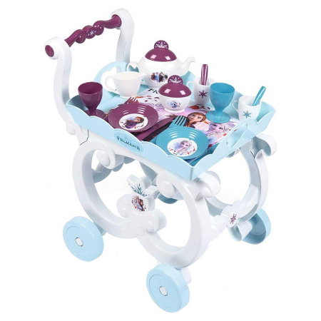 Accesorii pentru bucatarie - Carucior servire ceai Smoby Frozen 2 XL cu 17 accesorii 3 ani +