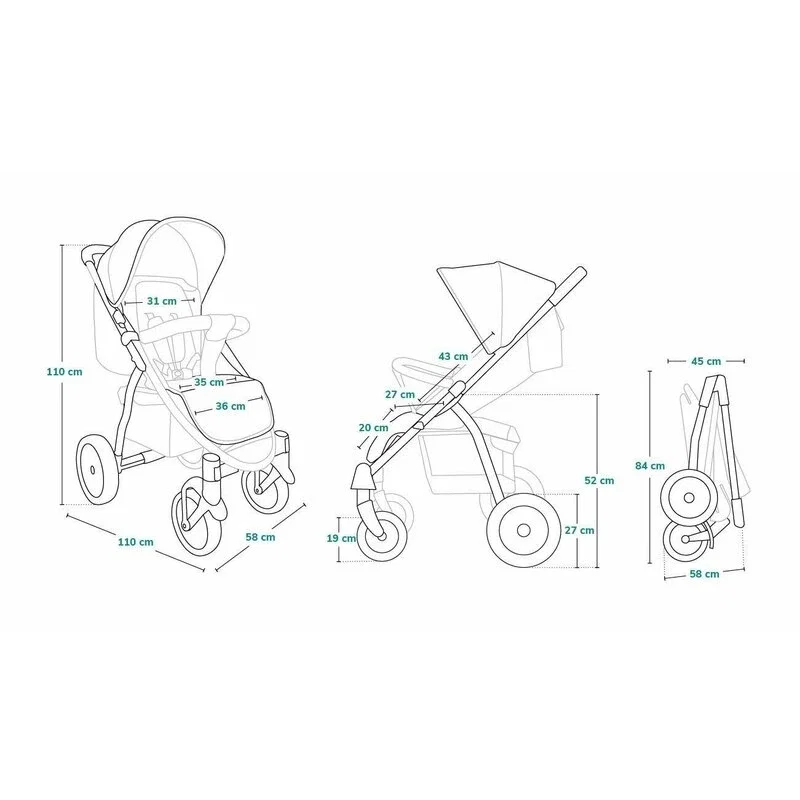 Lionelo - Carucior sport Annet Plus, De la nastere, Cu accesorii si capotina XXL reglabila, 0 - 22 Kg, Conform cu [1]