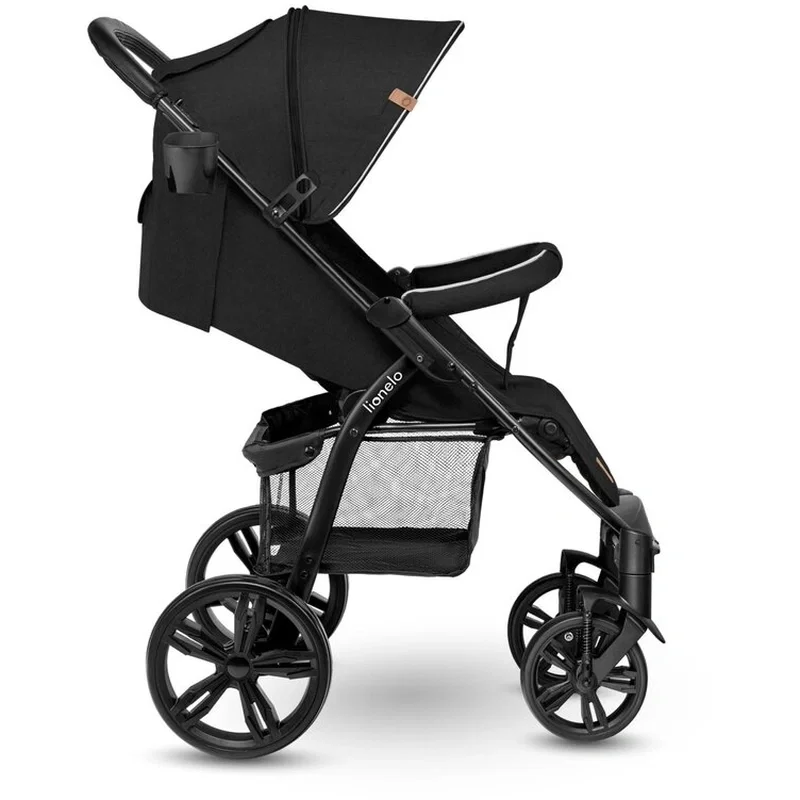 Carucior sport Annet Plus, De la nastere, Cu accesorii si capotina XXL reglabila, 0 - 22 Kg, Negru Lionelo [11]