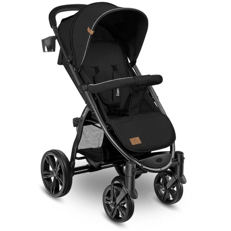 Carucior sport Annet Plus, De la nastere, Cu accesorii si capotina XXL reglabila, 0 - 22 Kg, Negru Lionelo [7]