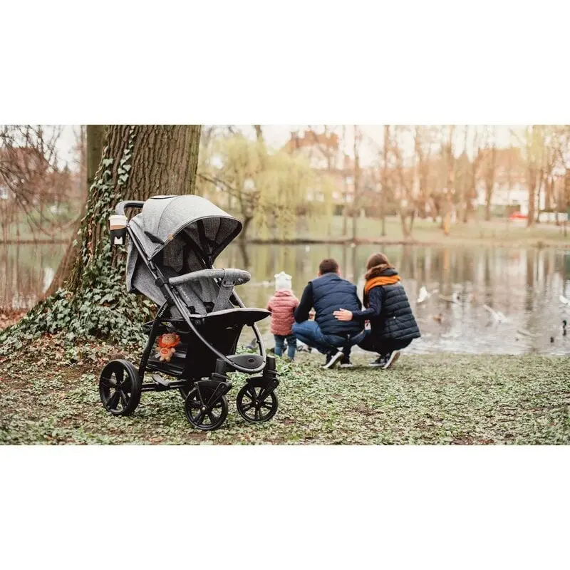 Carucior sport Annet Plus, De la nastere, Cu accesorii si capotina XXL reglabila, 0 - 22 Kg, Negru Lionelo [22]
