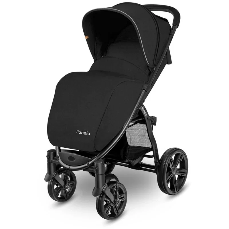 Carucior sport Annet Plus, De la nastere, Cu accesorii si capotina XXL reglabila, 0 - 22 Kg, Negru Lionelo [4]