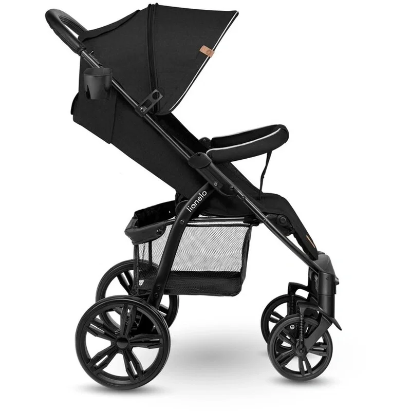 Carucior sport Annet Plus, De la nastere, Cu accesorii si capotina XXL reglabila, 0 - 22 Kg, Negru Lionelo [12]