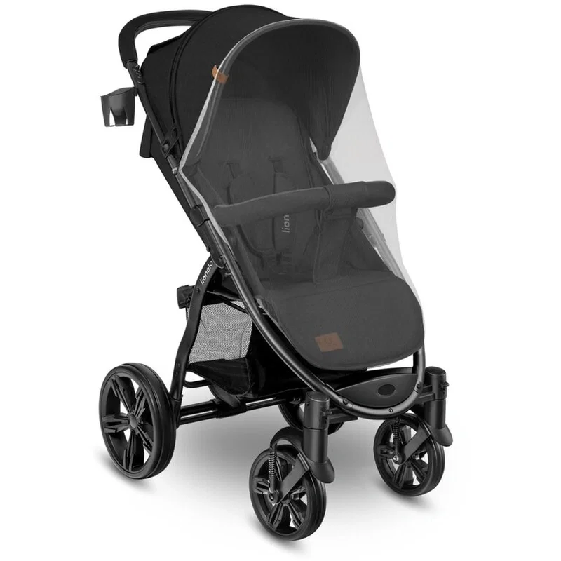 Carucior sport Annet Plus, De la nastere, Cu accesorii si capotina XXL reglabila, 0 - 22 Kg, Negru Lionelo [9]