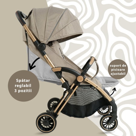 Carucior Sport AppeKids - Upp - Ultracompact, Pliere automata, De la nastere la 22 kg, Bej [2]