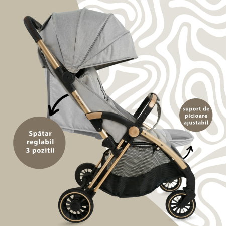 Carucior Sport AppeKids - Upp - Ultracompact, Pliere automata, De la nastere la 22 kg, Gri [2]