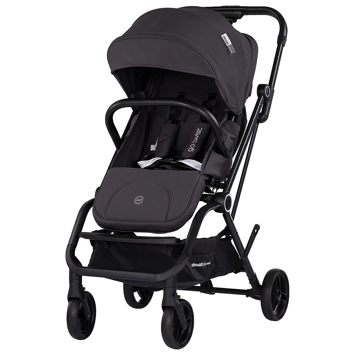 Carucioare sport - Carucior sport Chipolino Go Twist, cu sezut rotativ 360 grade, pliere cu o singura mana, pana la 22 kg, Charcoal