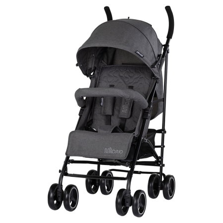Carucioare sport - Carucior sport Chipolino Milano, pana la 22 kg, pliere cu o singura mana, tip umbrela, ultra-usor 5.6 kg - Charcoal