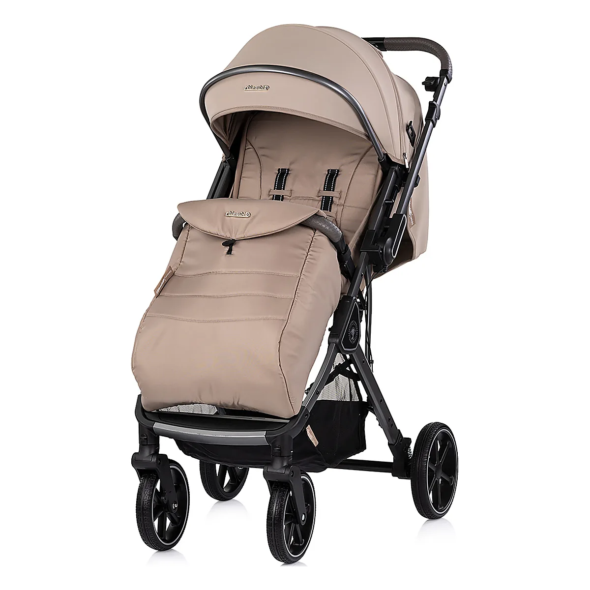 Carucior sport Chipolino Omnia cu maner reversibil si husa picioare, Latte [2]