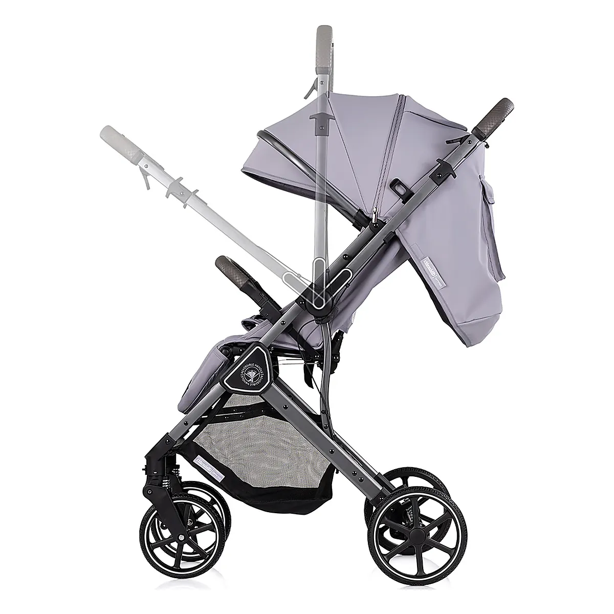 Carucior sport Chipolino Omnia cu maner reversibil si husa picioare, Platinum [4]