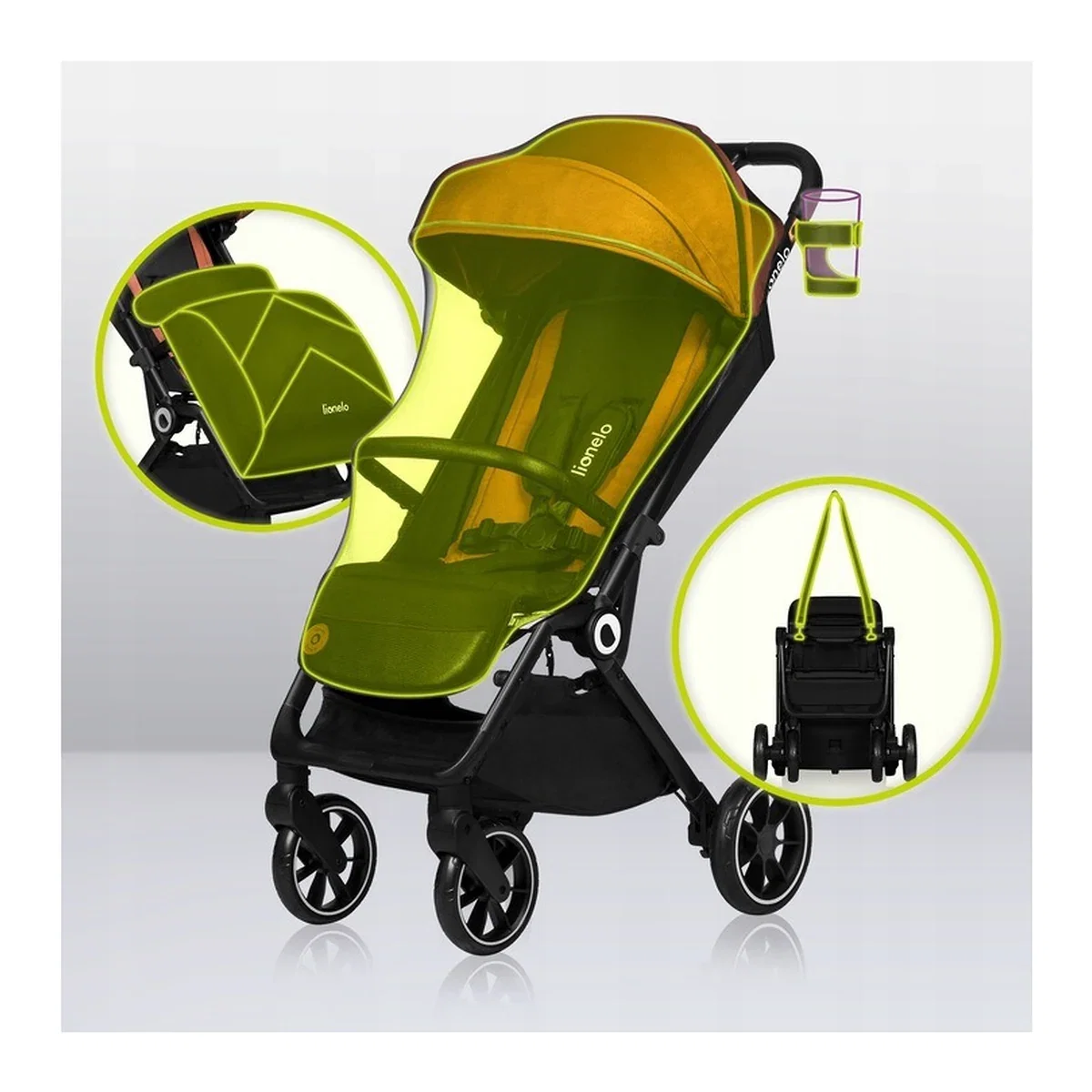 Carucior sport Cloe, 6luni+, Cu accesorii, Cadru din aluminiu, 0-22 kg, Usor, Pliabil cu o singura mana, Ideal pentru [8]