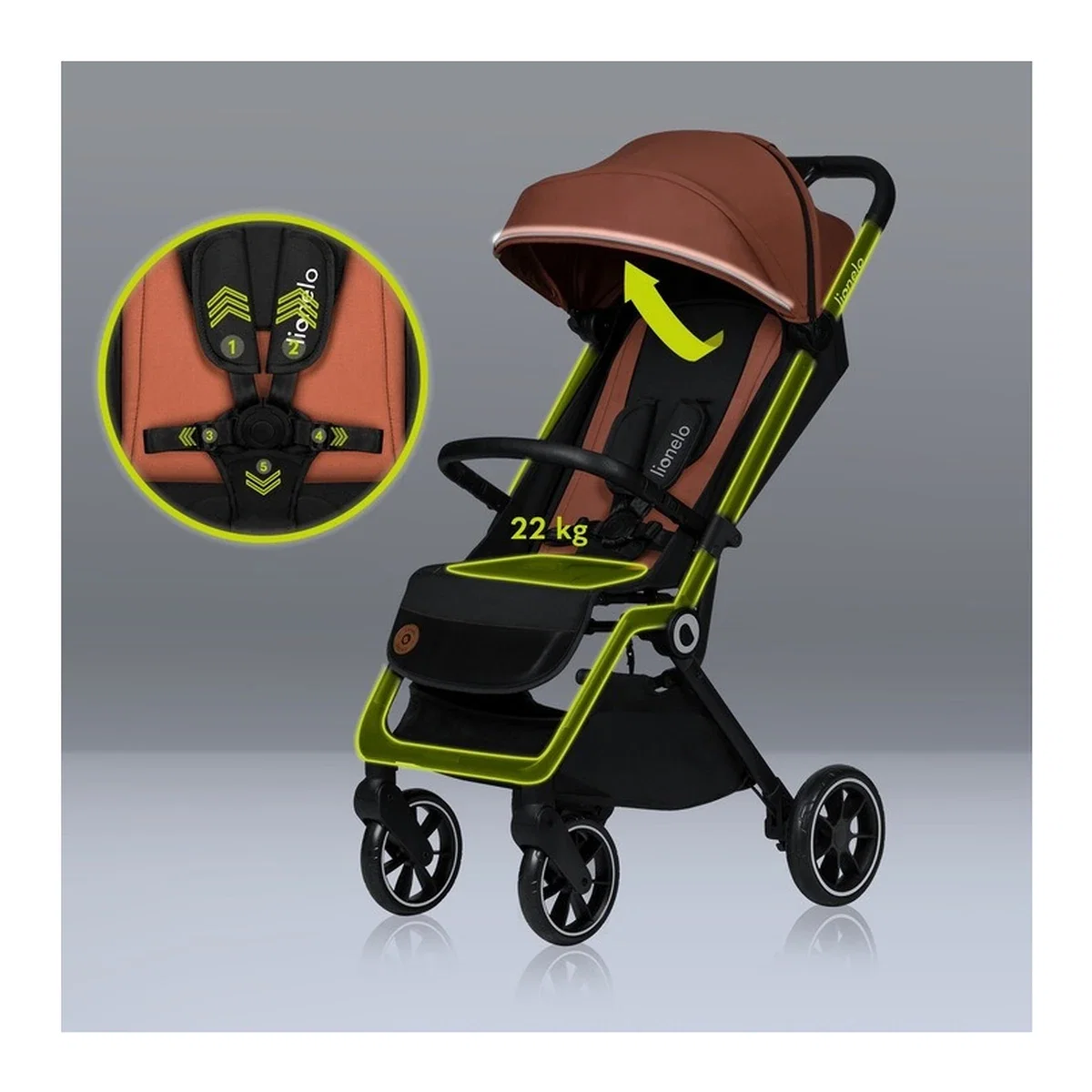 Carucior sport Cloe, 6luni+, Cu accesorii, Cadru din aluminiu, 0-22 kg, Usor, Pliabil cu o singura mana, Ideal pentru [9]