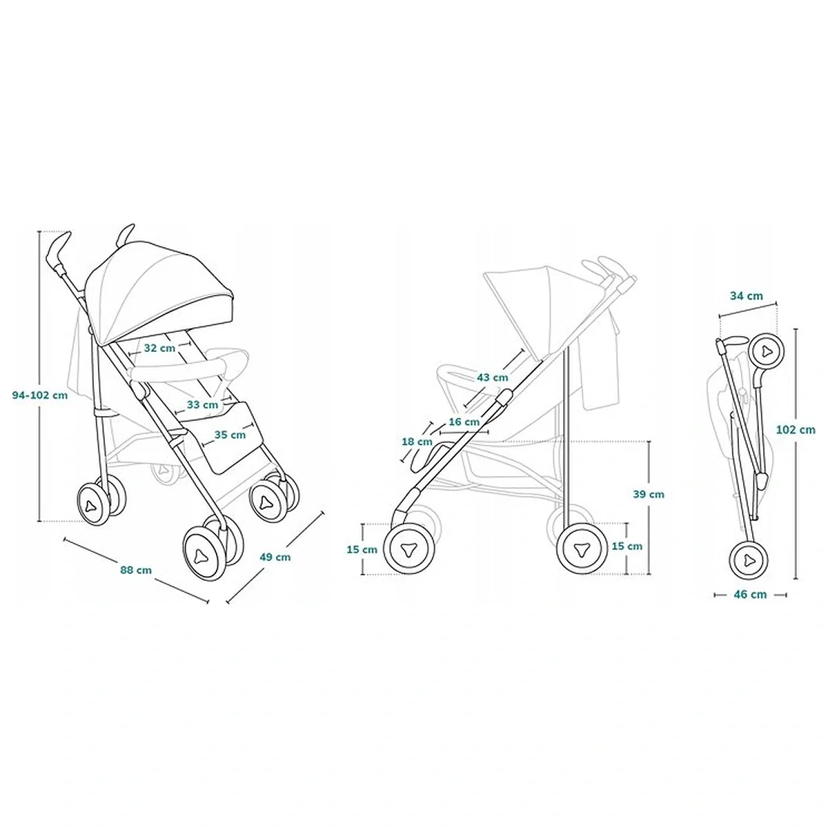 Carucior sport compact, Lionelo, Irma, Pliere tip umbrela, 6- 36 luni, Pana la 15 kg, Gri [17]