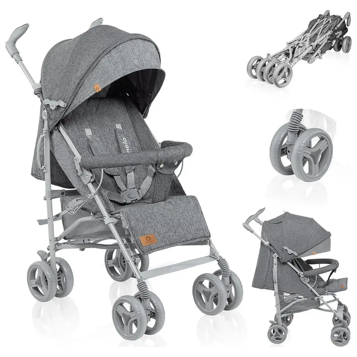 Carucior sport compact, Lionelo, Irma, Pliere tip umbrela, 6- 36 luni, Pana la 15 kg, Gri [3]