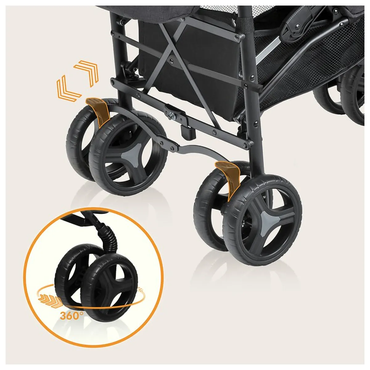 Carucior sport compact, Lionelo, Irma, Pliere tip umbrela, 6- 36 luni, Pana la 15 kg, Gri/Negru [9]
