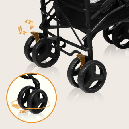 Carucior sport compact, Lionelo, Irma, Pliere tip umbrela, 6- 36 luni, Pana la 15 kg, Negru [17]