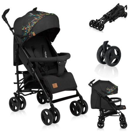 Carucior sport compact, Lionelo, Irma, Pliere tip umbrela, 6- 36 luni, Pana la 15 kg, Negru [4]