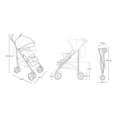Carucior sport compact, Lionelo, Irma, Pliere tip umbrela, 6- 36 luni, Pana la 15 kg, Negru [2]