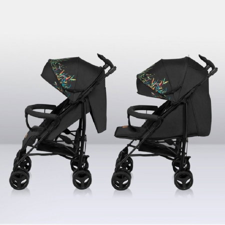 Carucior sport compact, Lionelo, Irma, Pliere tip umbrela, 6- 36 luni, Pana la 15 kg, Negru [5]