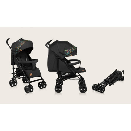 Carucior sport compact, Lionelo, Irma, Pliere tip umbrela, 6- 36 luni, Pana la 15 kg, Negru [3]