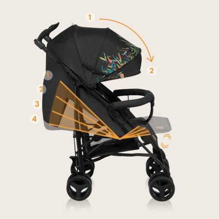 Carucior sport compact, Lionelo, Irma, Pliere tip umbrela, 6- 36 luni, Pana la 15 kg, Negru [15]