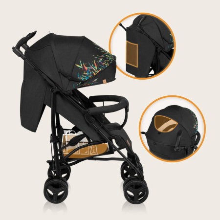 Carucior sport compact, Lionelo, Irma, Pliere tip umbrela, 6- 36 luni, Pana la 15 kg, Negru [18]