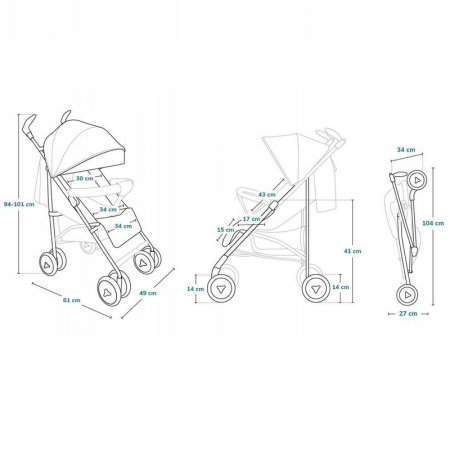 Carucior sport compact, Lionelo, Irma, Spatar ajustabil in 4 pozitii, Suport picioare reglabil, Manere rotative, Pliere [2]