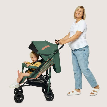 Carucior sport compact, Lionelo, Irma, Spatar ajustabil in 4 pozitii, Suport picioare reglabil, Manere rotative, Pliere tip umbrela, 6- 36 luni, Pana la 15 kg, Verde smarald [17]